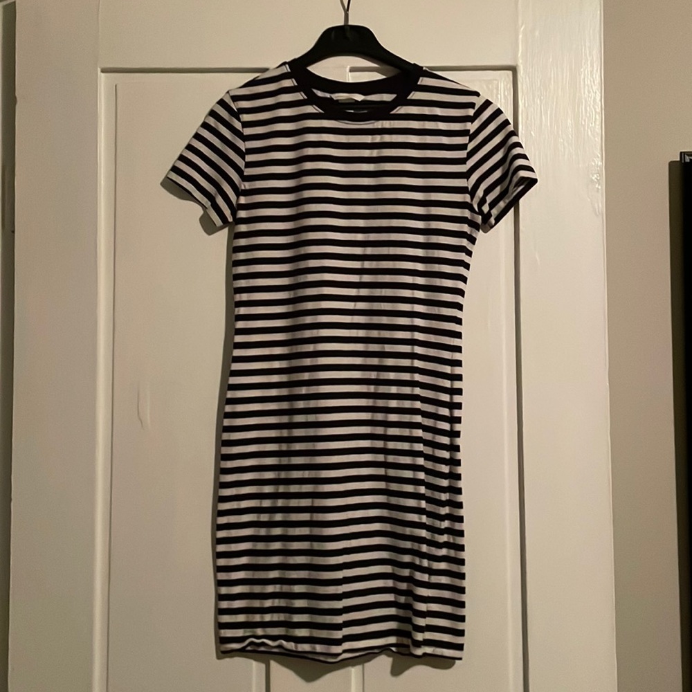 H&M Black and White Striped Mini Dress